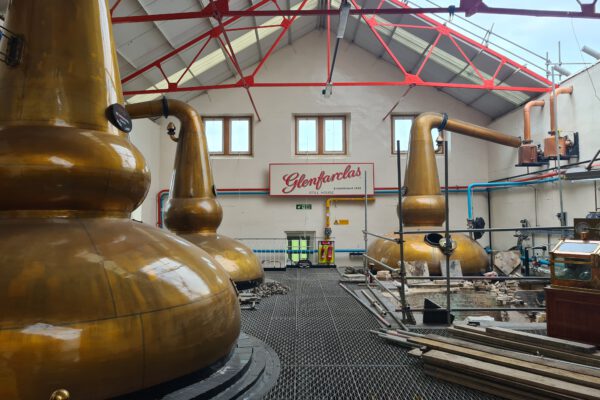 Pot stills in de Glenfarclas distillery